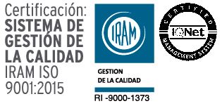 Sello de certificación IRAM ISO 9001:2015, sistema de gestión de la calidad