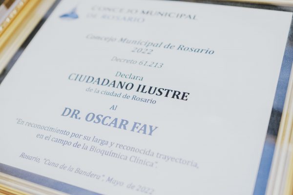 Concejo Municipal de Rosario entregó al Dr. Oscar Fay la distinción de Ciudadano Ilustre